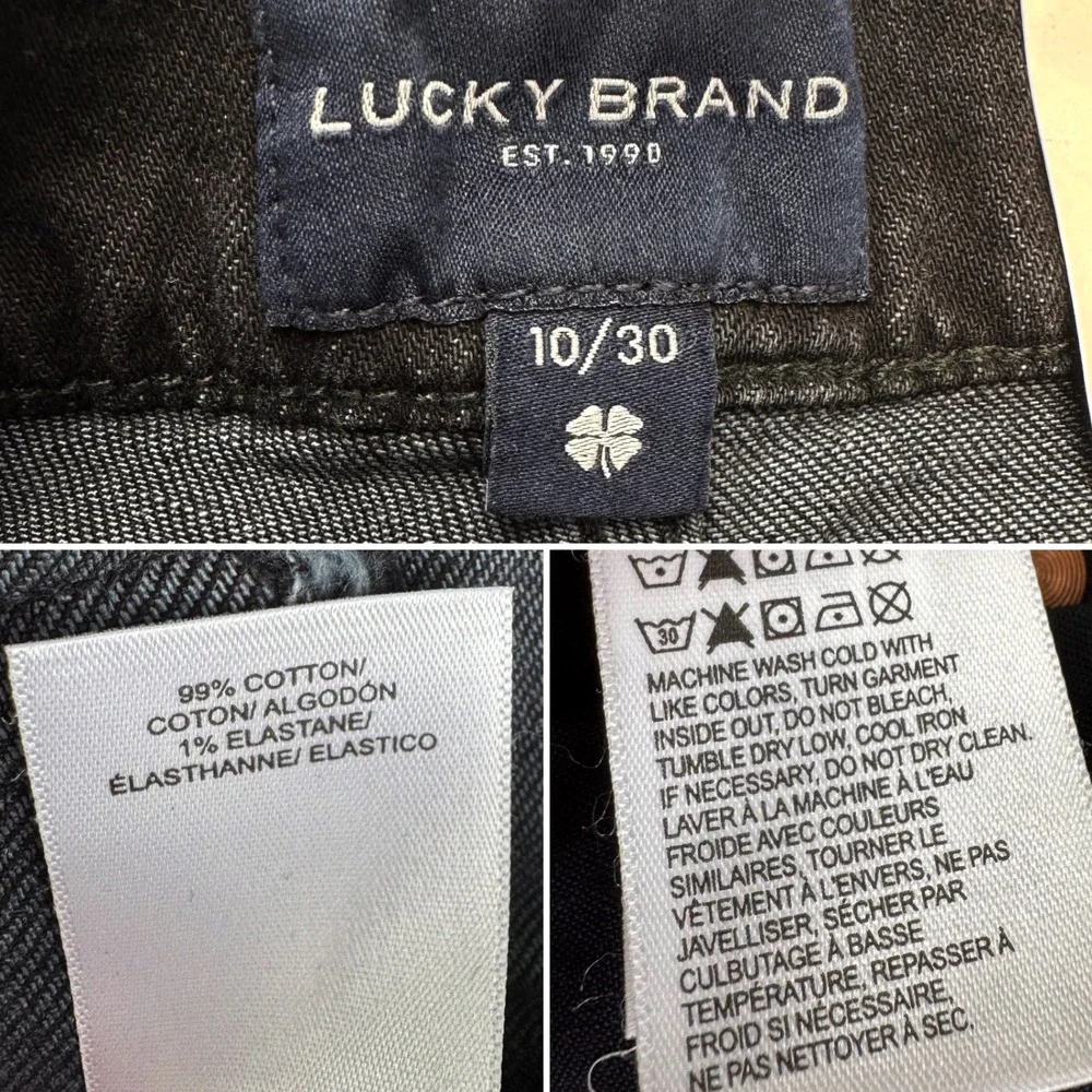 NWT Lucky Brand Mom High Rise Shorts Black Denim Frayed raw Hem 10/30
